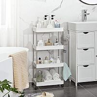 Этажерка на колесиках для кухни и ванной SONGMICS KSC10WT ,4-ярусная, 40 x 22 x 86 см, Белый
