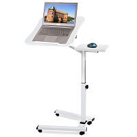 Tatkraft Like Стол для ноутбука из хромированной стали и МДФ, регулируется по высоте с 70 до 99.5 см., и положению (наклон от 0 до 160°), столешница поворачивается на 360°, подходит для ноутбуков Lenovo, Asus, Apple MacBook, Acer, HP, Dell, MSI
