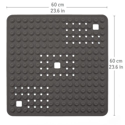 Противоскользящий коврик для ванны Tatkraft Detail Black из материала TPR, размер 60x60 см фото 3