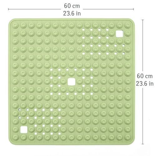 Противоскользящий коврик для душа Tatkraft Detail Green, TPR, 60x60 см фото 3