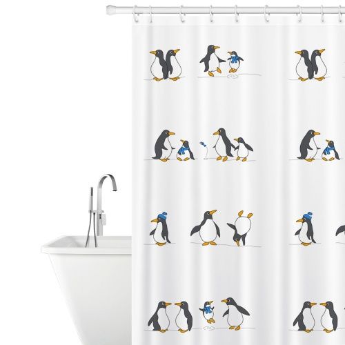 Штора для ванной Tatkraft Penguins, текстиль, 180х180 см фото 2