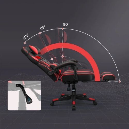 Кресло компьютерное игровое SONGMICS OBG73BRV1 черно-красный фото 3
