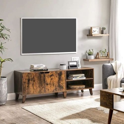 Подставка для телевизора VASAGLE LTV027X01 с диагональю до 60 дюймов, с 2 дверцами, регулируемые полки, для гостиной, столовой, спальни, Коричневая фото 6