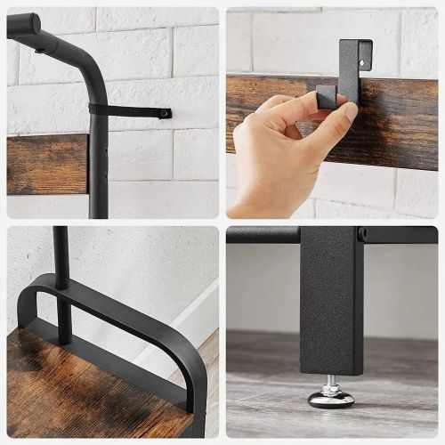 Напольная вешалка для одежды VASAGLE HSR400B01, полка для головных уборов, высота 183 см Металл коричневый фото 7