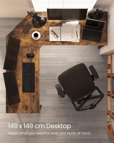 Компьютерный стол L-образной формы VASAGLE LWD73X 149 x 149 x 75 см фото 3