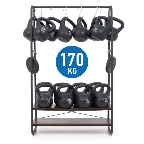 Вешалка напольная для одежды Tatkraft Anneli, для тяжелой одежды, с 2 полками, с 6-ю крючками рамой, 100x160x45 cm, коричнево-черная фото 8