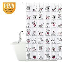 Tatkraft Funny Cats Штора для ванной из водонепроницаемого материала PEVA