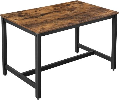 KDT75X VASAGLE Обеденный стол на 4 персоны, 120 x 75 x 75 см, Материал: ДСП, сталь, Цвет: Коричневый в деревенском стиле