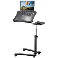Tatkraft Joy Эргономичный стол для ноутбука на колесиках с подставкой для мышки, регулируется по высоте с 70 до 99.5 см., и положению (наклон от 0 до 160°), столешница поворачивается на 360°, подходит для ноутбуков  до 17", для дома и офиса