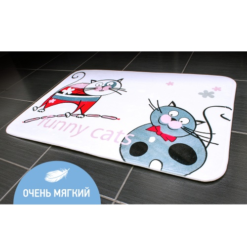 Коврик для ванной комнаты Funny Cats 50 см х 80 см