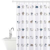 Tatkraft Funny Sheep Тканевая штора для ванной комнаты с кольцами (12 шт.) и специальной водоотталкивающей пропиткой