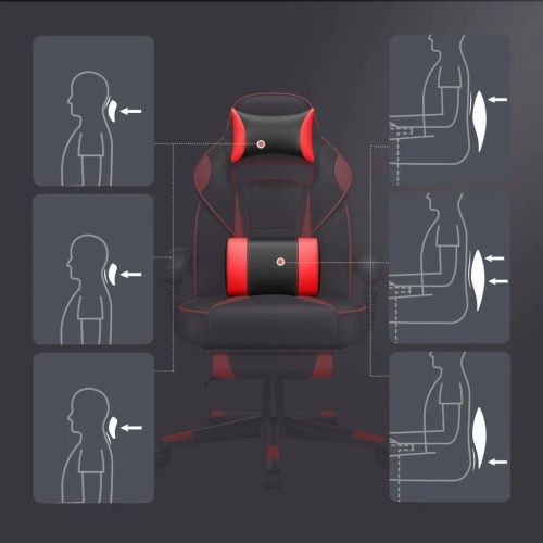 Кресло компьютерное игровое SONGMICS OBG73BRV1 черно-красный фото 8