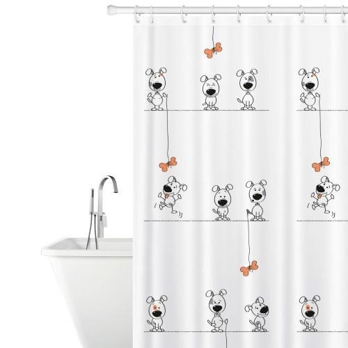 Штора для ванной Tatkraft Funny Dogs, текстиль, 180х180 см фото 2