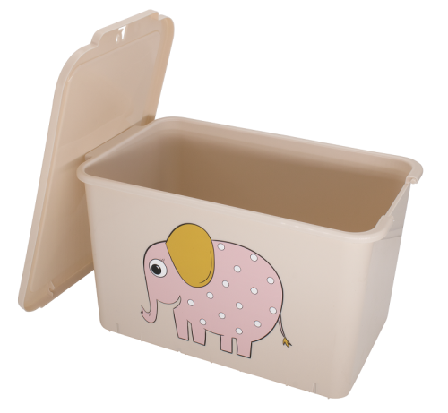 Контейнер для игрушек Berossi Honey Animals 15 л (пудра, слон)