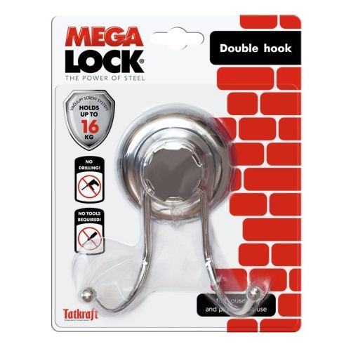 Крючок Tatkraft Mega Lock двойной, с вакуумным шурупом фото 5